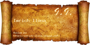 Imrich Ilona névjegykártya