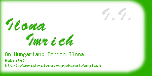 ilona imrich business card